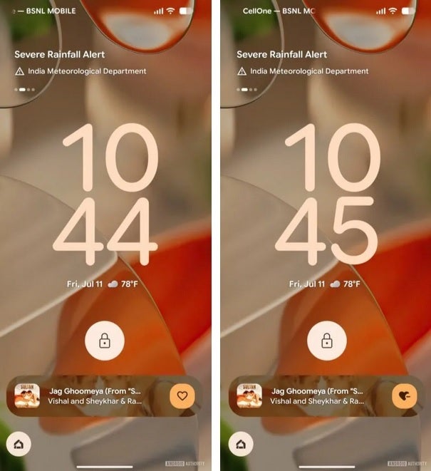 The update for Now Playing will allow a Pixel user to see album art in a search bar. | Image credit-Android Authority - Google tests improvement for popular Pixel lock screen feature