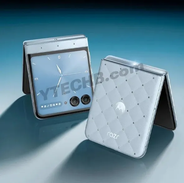 The Swarovski version of the Motorola Razr looks pretty stylish | Image by YTECHB - Motorola Razr to get a fancy Swarovski crystal version, rumor suggests