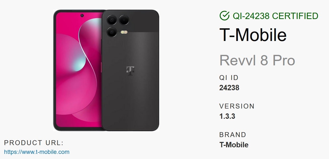 The T-Mobile Revvl 8 Pro is listed in the WPC. | Image credit-WPC - First look at the T-Mobile Revvl 8 Pro