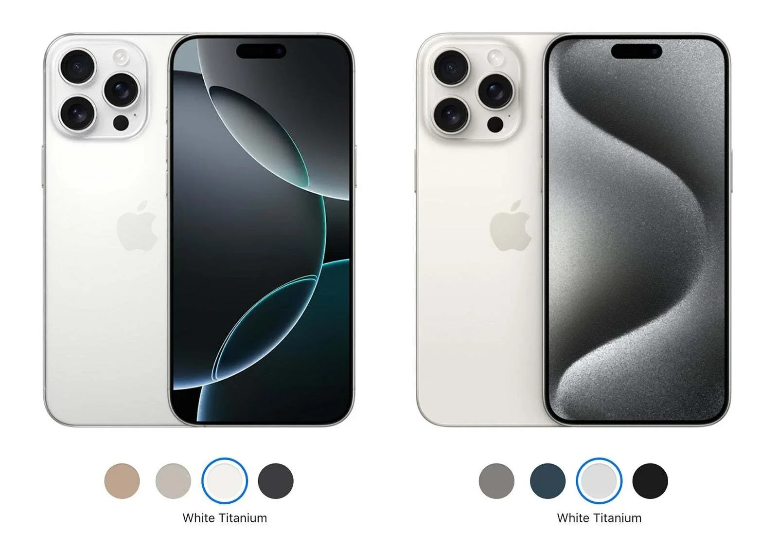 iPhone 16 Pro and 15 Pro in White Titanium for reference. | Image Credit - Apple - iPhone 17 colors: All the expected shades