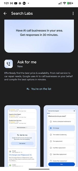 Ask for Me allows you to make certain phone appointments using AI. | Image credit-PhoneArena - Google's "Ask for Me" is ready to call some stores for you to get prices and availability