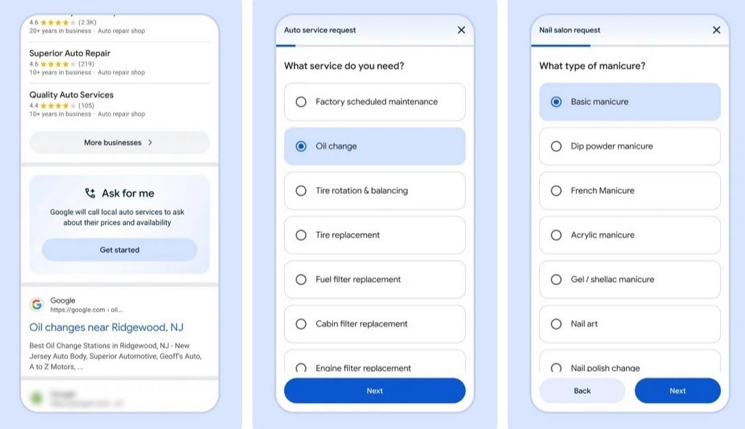 Ask for Me uses Gemini, Duplex, and Google Search to make appointments for you. | Image credit-PhoneArena - Google's "Ask for Me" is ready to call some stores for you to get prices and availability