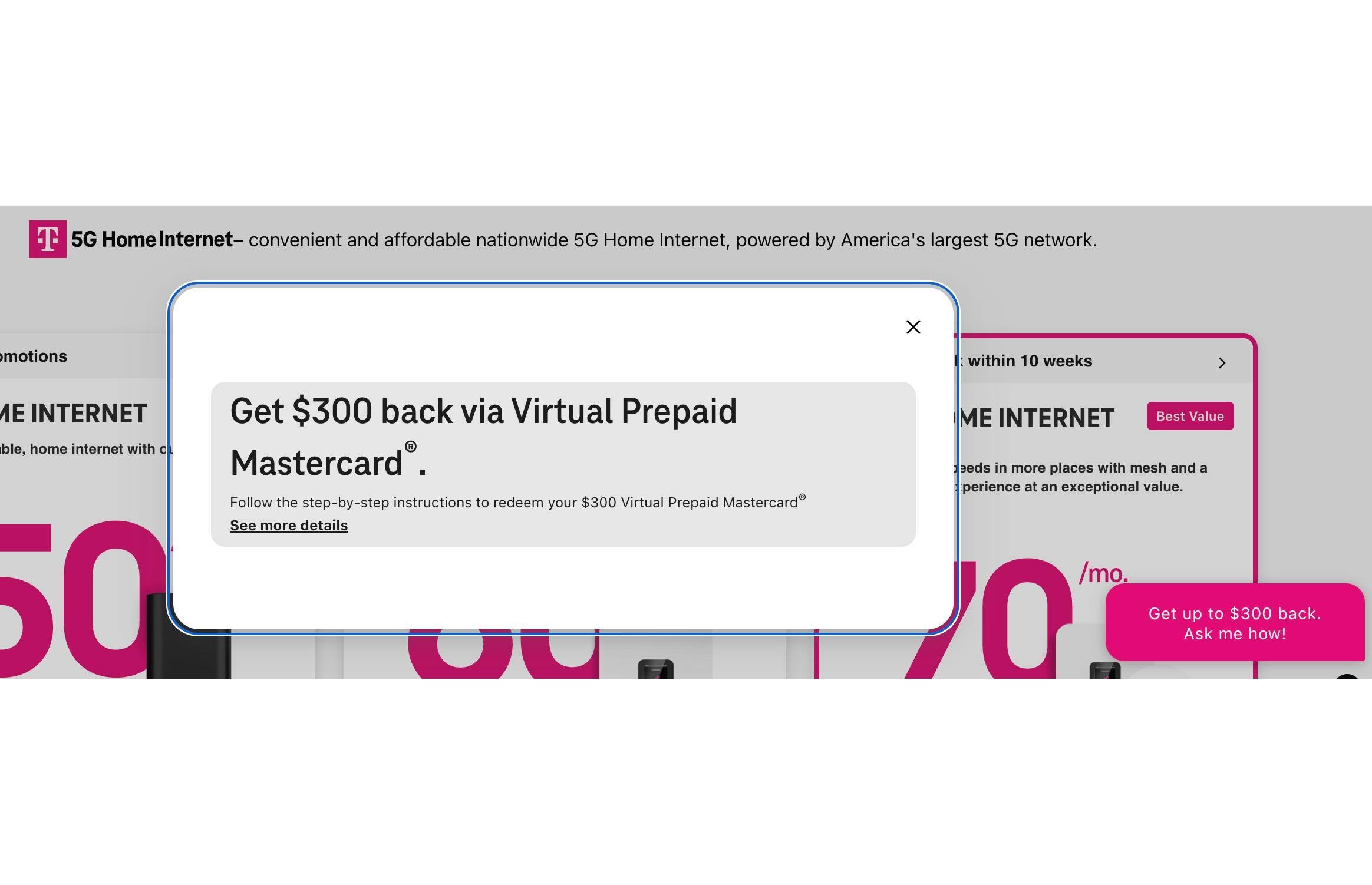 T-Mobile 5G home internet mastercard