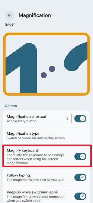 The Keyboard Magnifier is part of the Android 16 QPR1 Beta 3 update. | Image credit-PhoneArena - Compatible Pixel models receive last Android 16 QPR1 Beta
