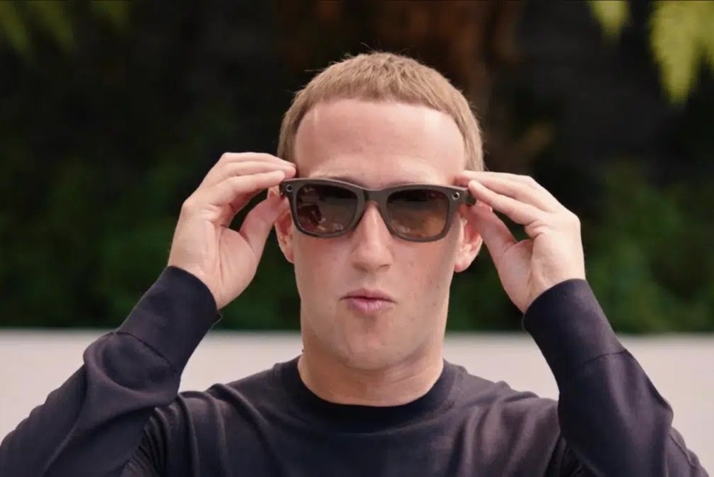 Mark Zuckerberg wearing Meta Ray-Ban smart glasses