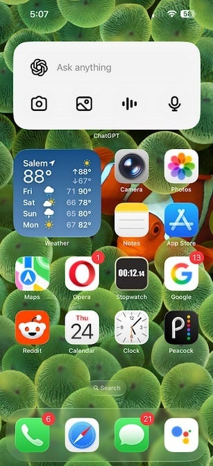 The new Liquid Glass look on iOS 26 Public Beta. | Image credit-PhoneArena - Apple releases the iOS 26 Public Beta with Liquid Glass