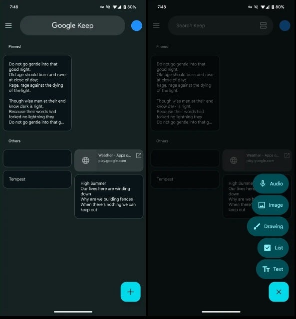 Look at some of the Material 3 Expressive update to Keep for Android.