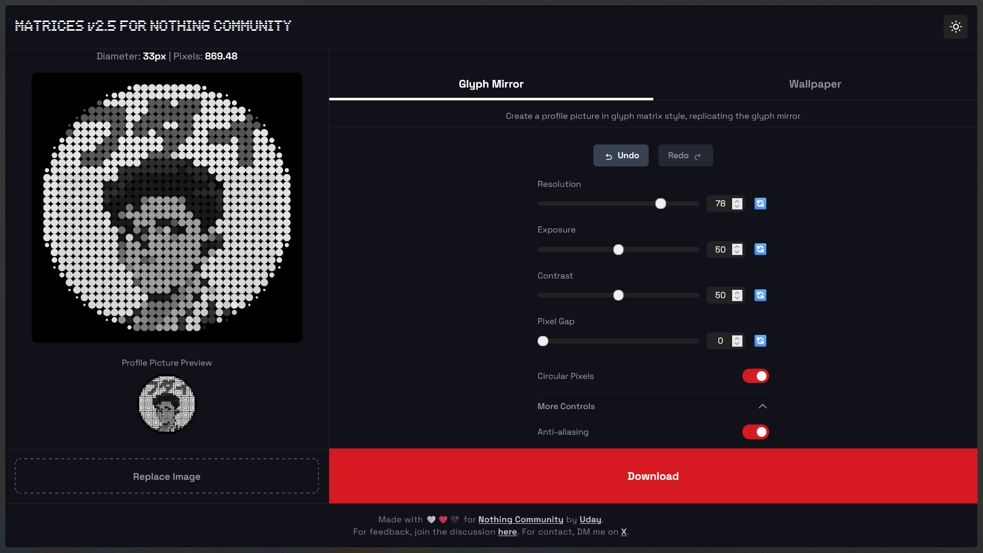 Image by Nothing Community - Nothing Community introduces Matrices to make Glyph Mirror-style wallpapers