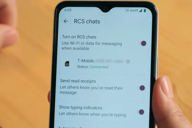 Image of android device using RCS