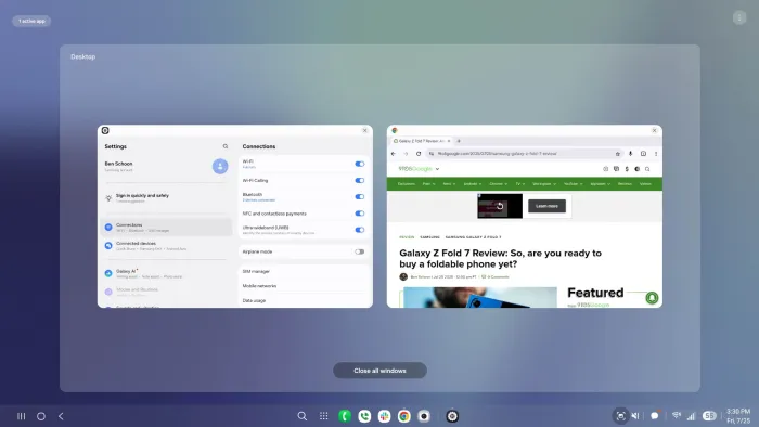 Samsung DeX differences between One UI 7 and One UI 8
