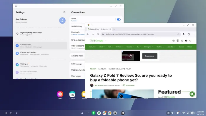Samsung DeX differences between One UI 7 and One UI 8