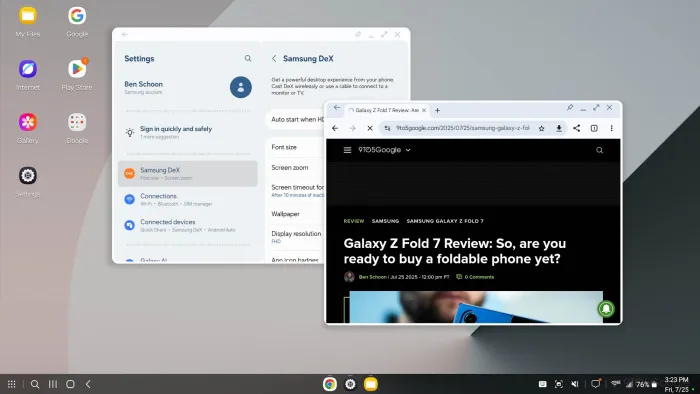 Samsung DeX differences between One UI 7 and One UI 8