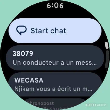 Material Expressive 3 on the Google Messages Wear OS app