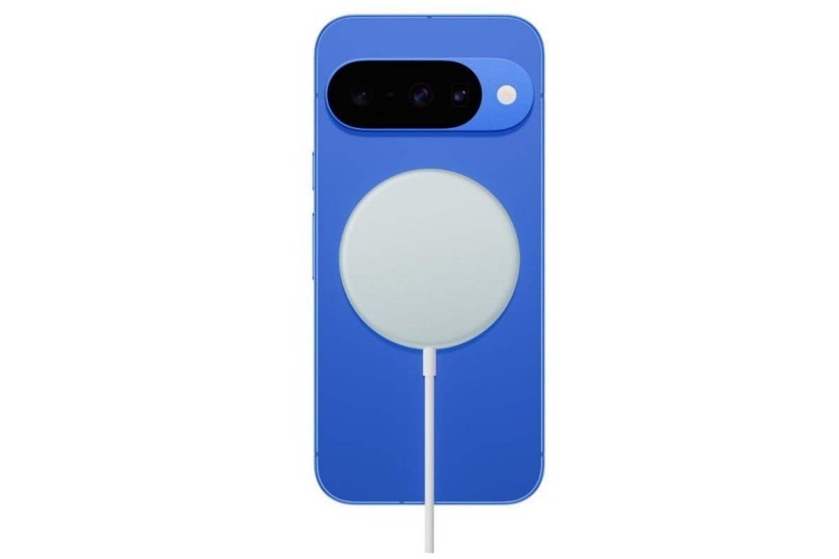 Leaked Pixel 10 with wireless charging accessory