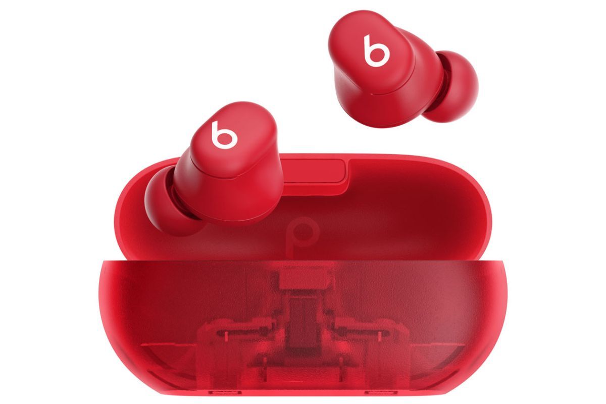 Beats Solo Buds in Transparent Red color