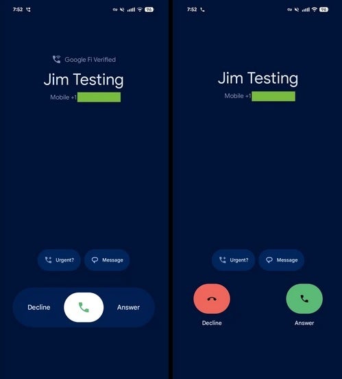 Users can choose between two different gestures to answer a call. | Image credit-Android Police - More changes introduced to the Phone by Google app