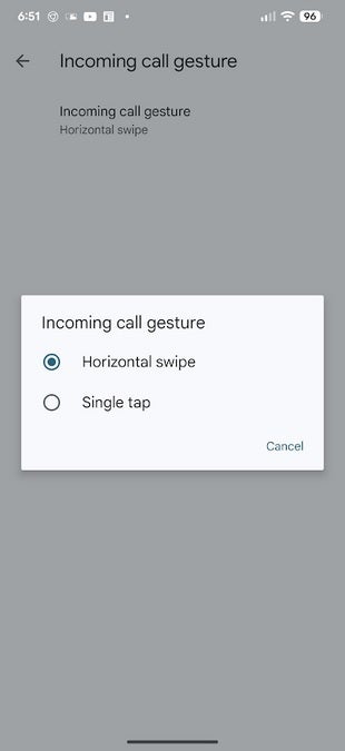 Changing the incoming call gesture from a horizontal swipe to a single tap. | Image credit-PhoneArena - More changes introduced to the Phone by Google app