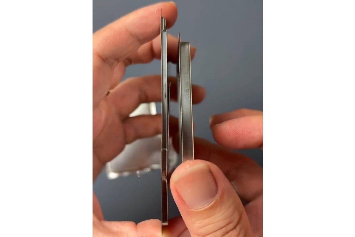 Believe it or not, that&#039;s (allegedly) the iPhone 17 Air battery next to the iPhone 17 Pro battery. | Image Credit -- Majin Bu - New iPhone 17 Air battery leak might make you reevaluate the Galaxy S25 Edge
