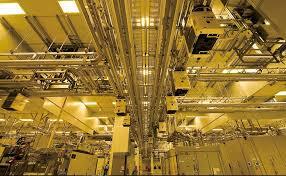 Picture of a clean room inside a fab.