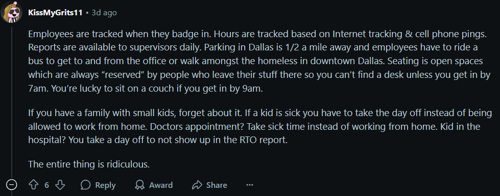 Source – Reddit - The real reason AT&amp;T&#039;s return-to-office rules are causing tension at work