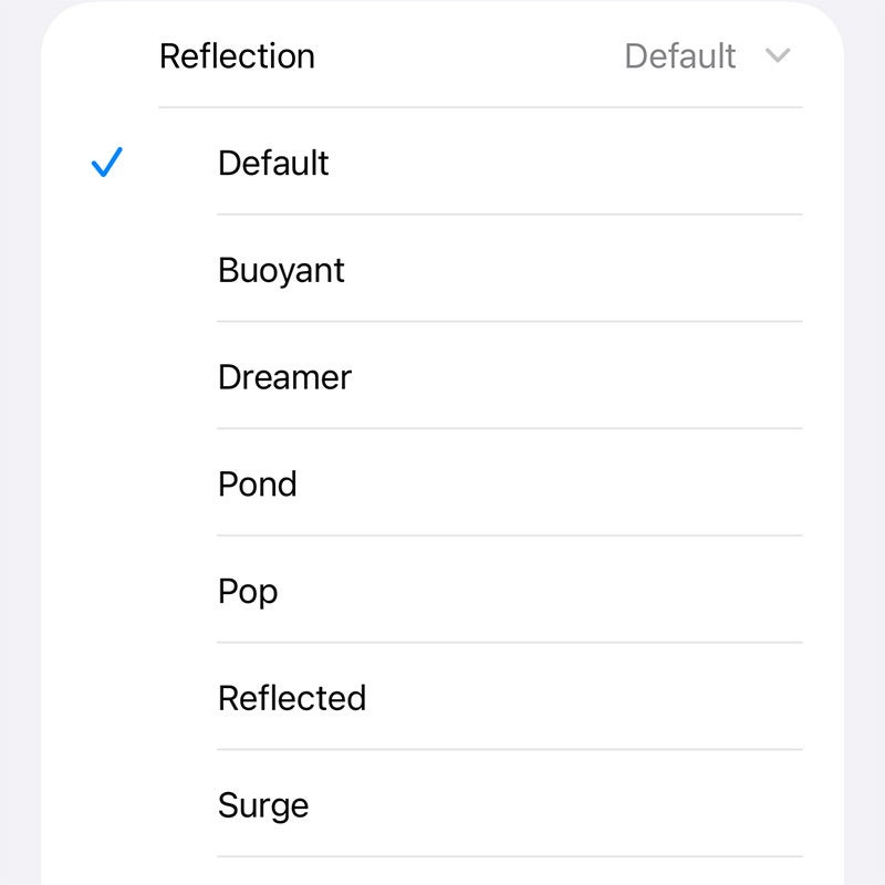 All the new Reflection versions in iOS 26 DB6 - iOS 26 Developer Beta 6 hands-on: Apple has some cool tricks up the sleeve