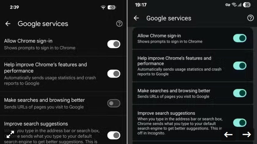 Google Chrome for Android settings page gets makeover.
