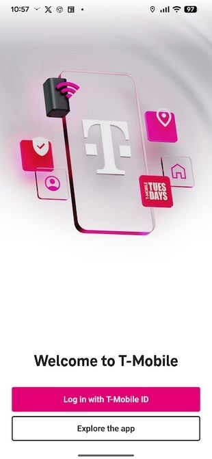 Screenshot of T-Life app.
