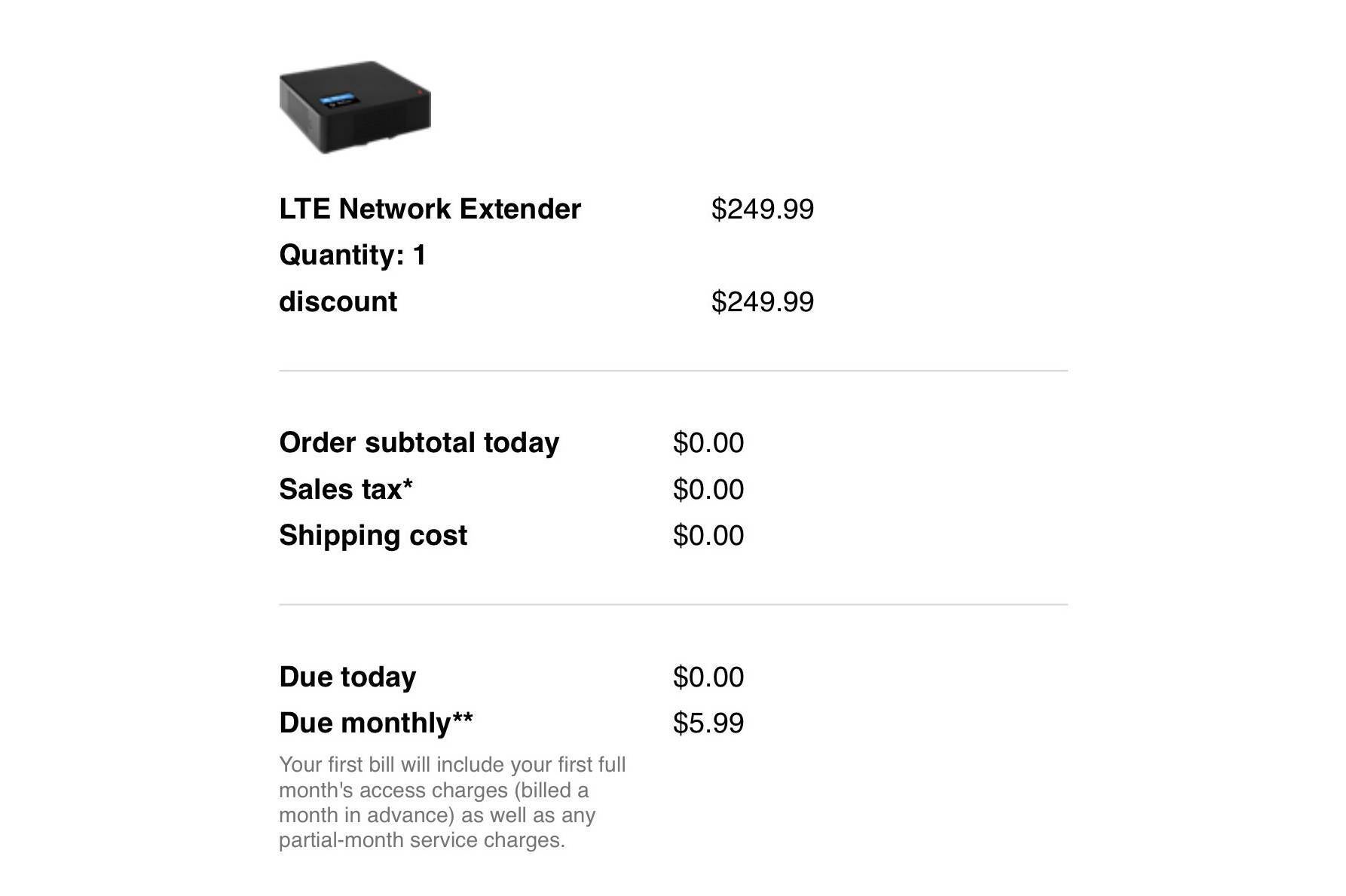 Verizon Network Extender fee