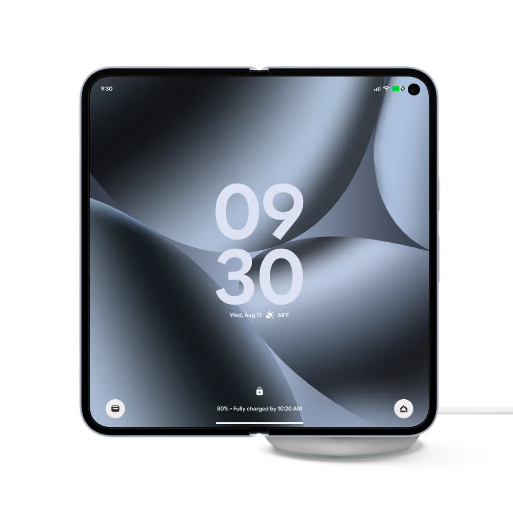 An unfolded Pixel 10 Pro Fold device.