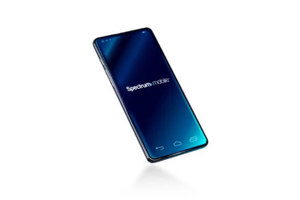 Smartphone with Spectrum Mobile logo displayed