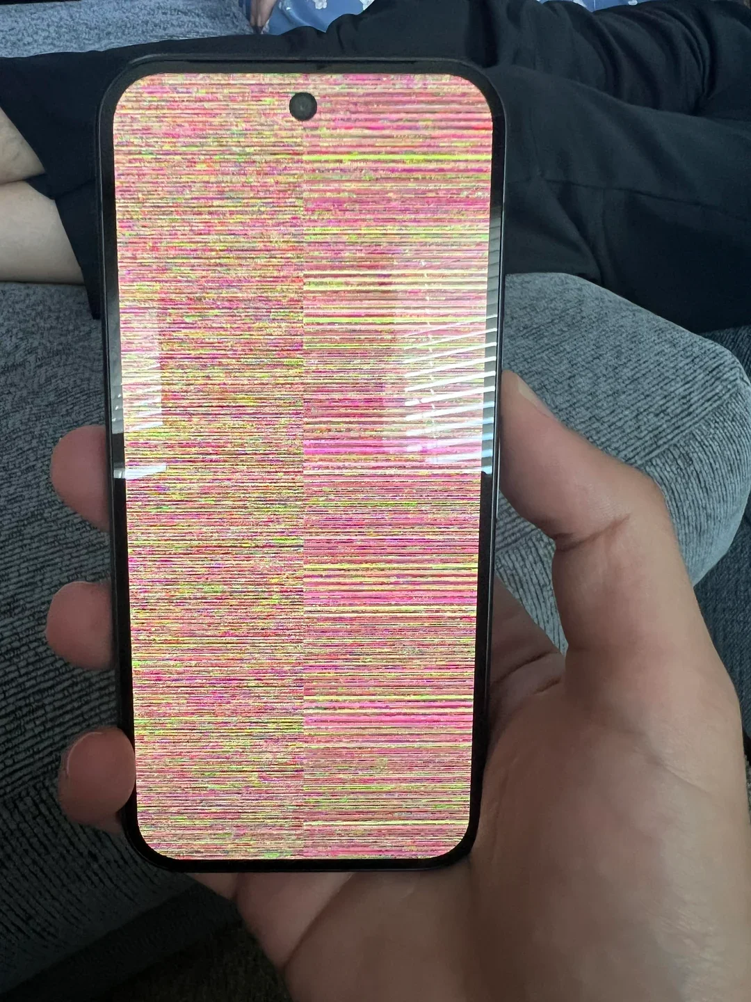 The colorful snow on a glitched Pixel 10 | Image Source — Ok_Economist_3997 on Reddit - Another scary glitch is haunting Pixel 10 early adopters, but at least Google is noticing it