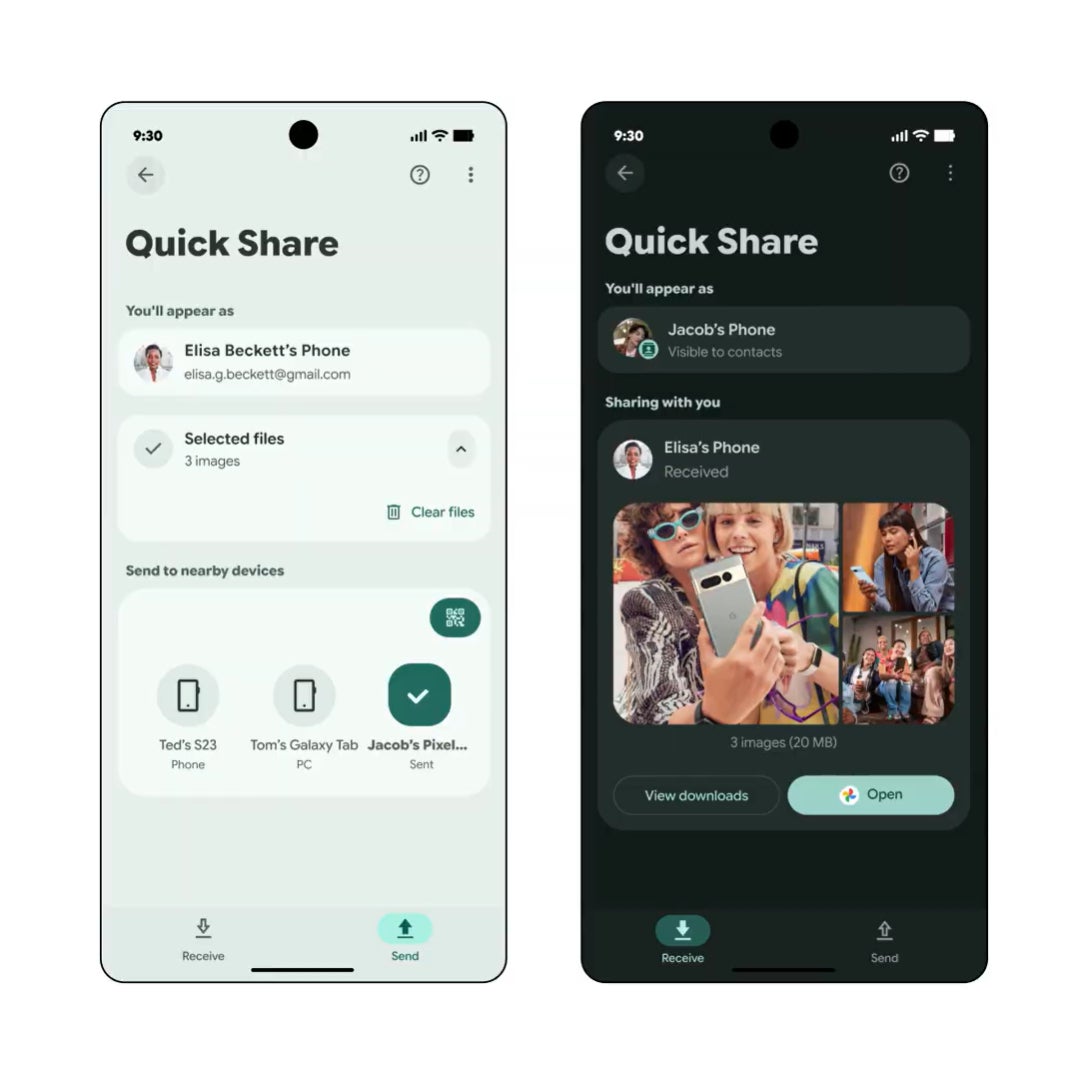 The new Quick Share has a much more modern interface. | Image credit — Google - Android just got four brilliant new features: from simply fun, to actually very useful