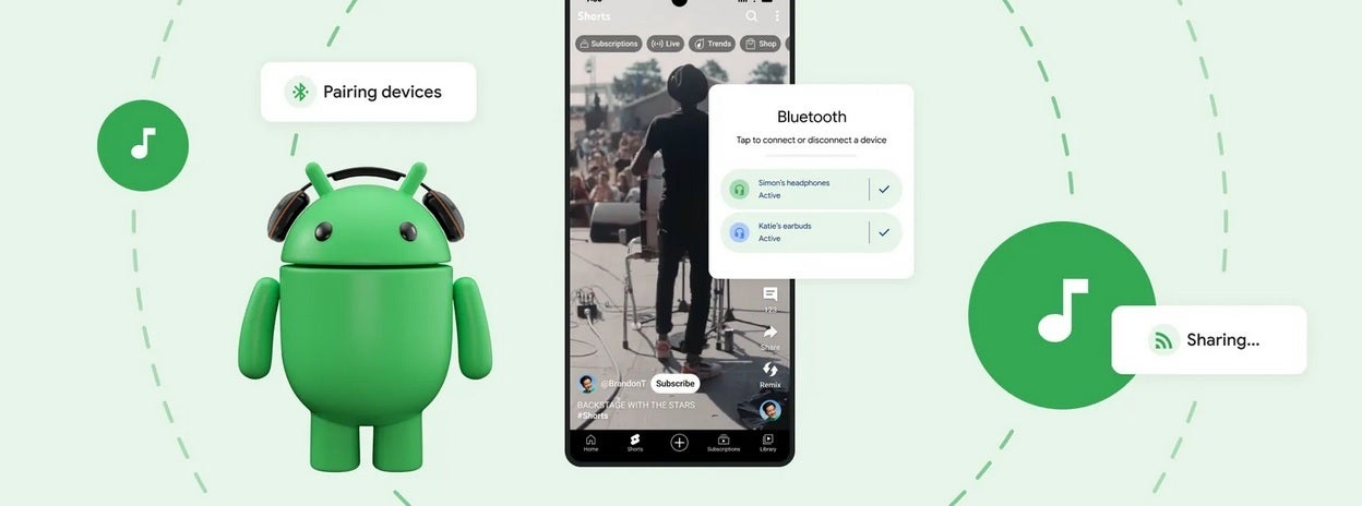 Google announced expanded phone and headphones support for Auracast. | Image credit-Google - Google expands Auracast support to more Pixel and Galaxy phones