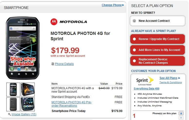 Pre-orders for the Motorola PHOTON 4G are a go with RadioShack right now