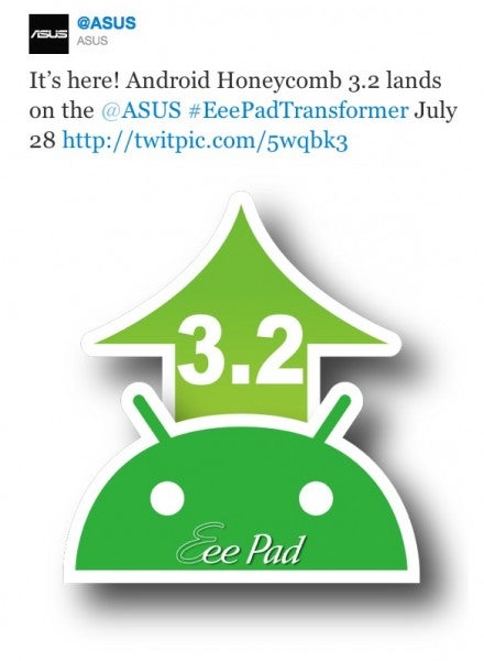 Asus confirms that Android 3.2 is coming to the Eee Pad Transformer tomorrow