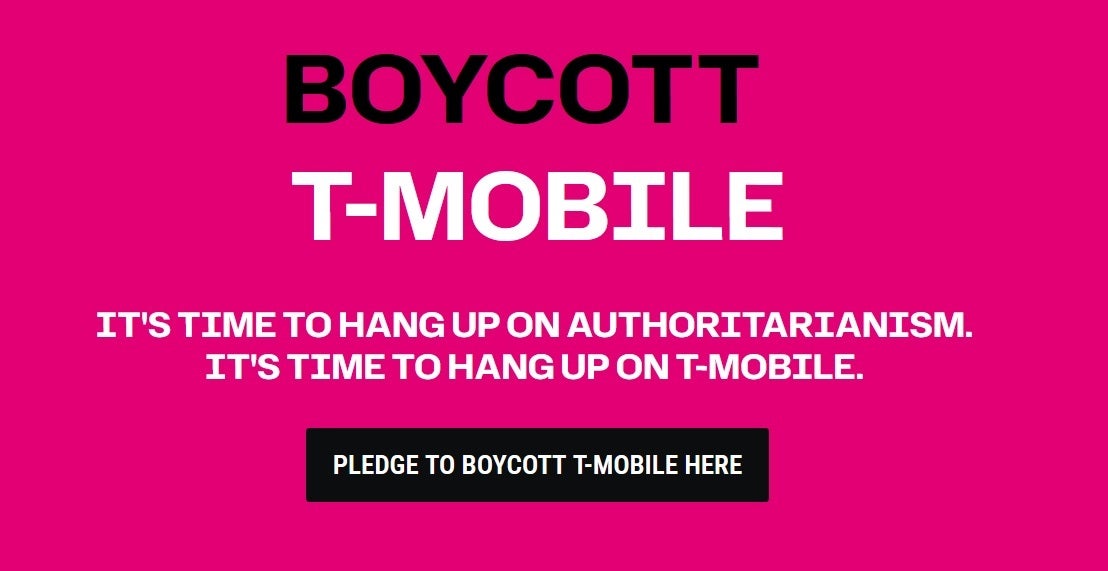 An image from the T-Mobile Boycott website.