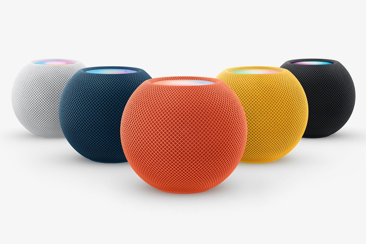 Lineup of HomePod Minis