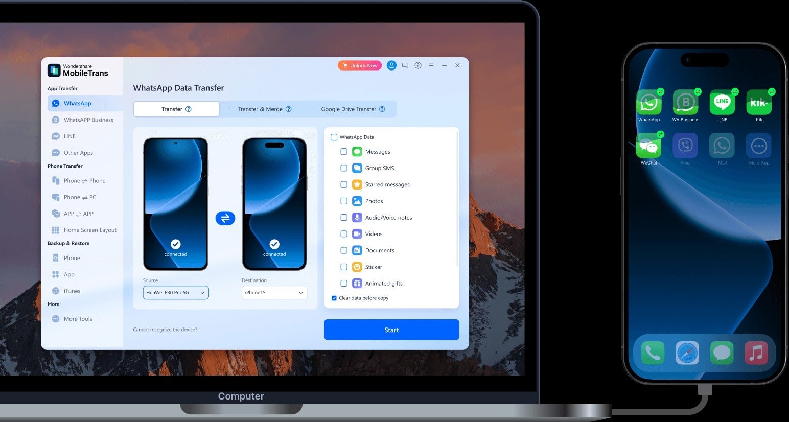 No data lost. Switch faster to iPhone 17 with MobileTrans