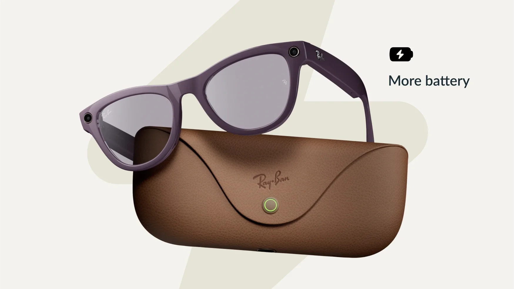Both the Ray-Ban Meta and their case have better batteries. | Image Credit - Meta - Meta’s Gen 2 Ray-Ban smart glasses double the battery and raise the price