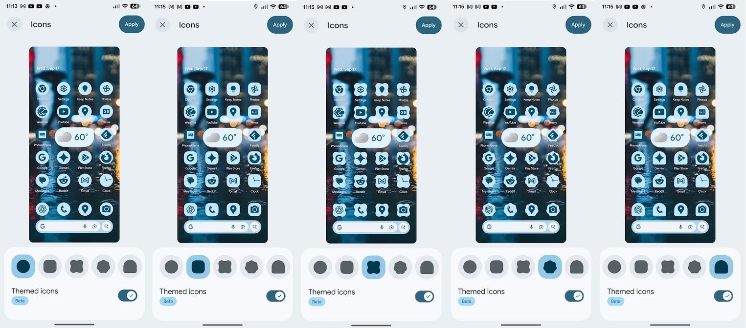 Images show how Pixel users will be able to customize their app icons.