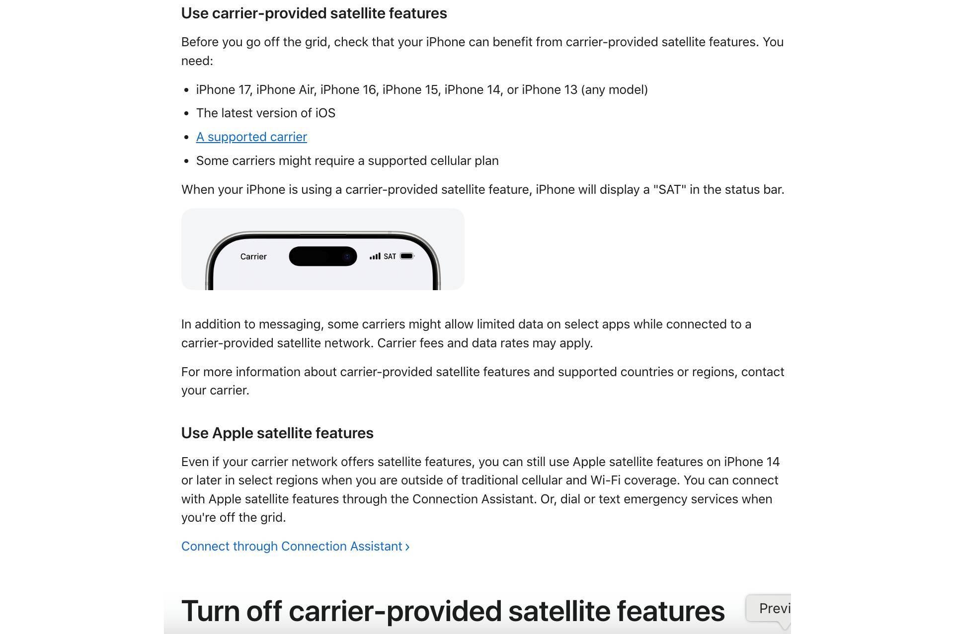 T-Mobile iPhone satellite data apps