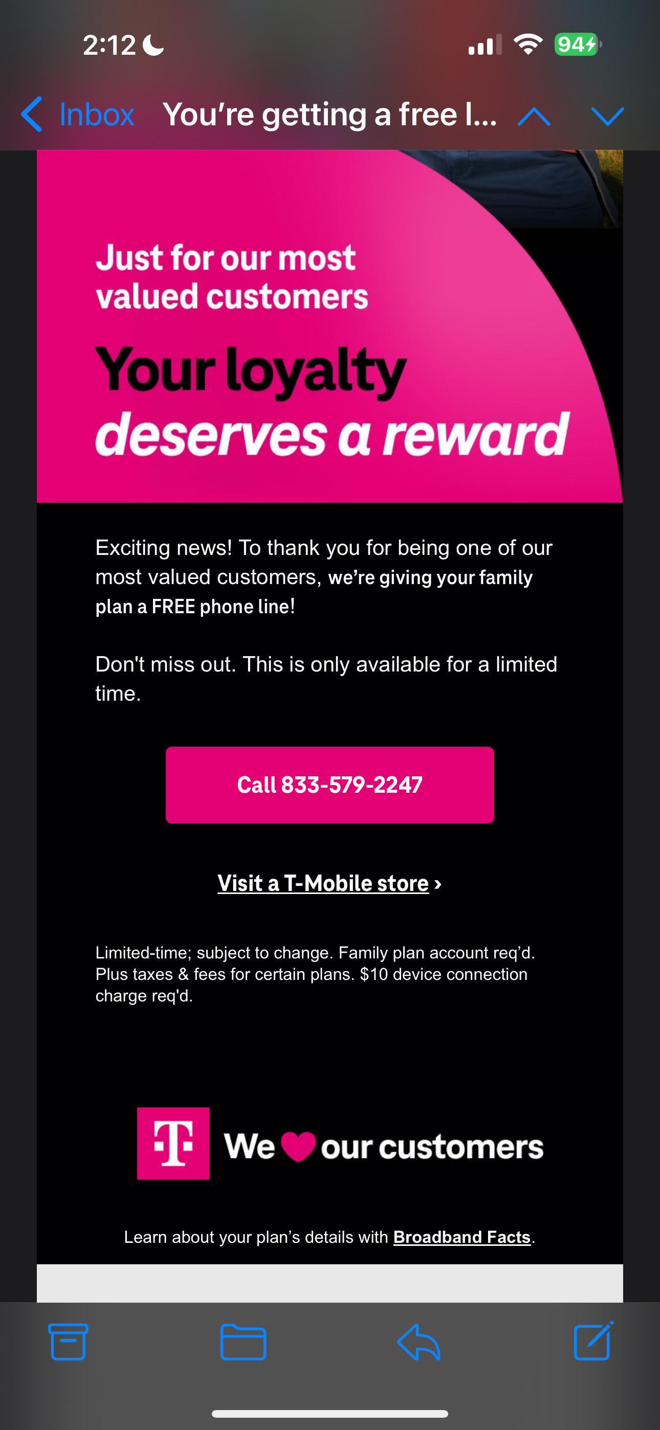 Users are receiving messages for the new promo. | Image credit – LackJolly381 - A familiar T-Mobile deal is making the rounds again