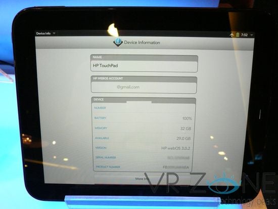 webOS 3.0.2 is found running on an HP TouchPad in Singapore