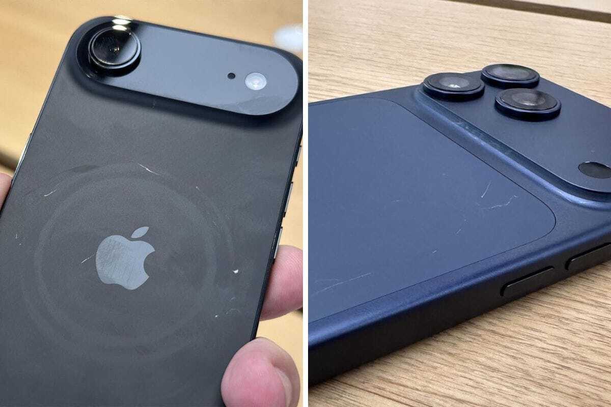 iPhone Air and iPhone 17 Pro display models have scratches.