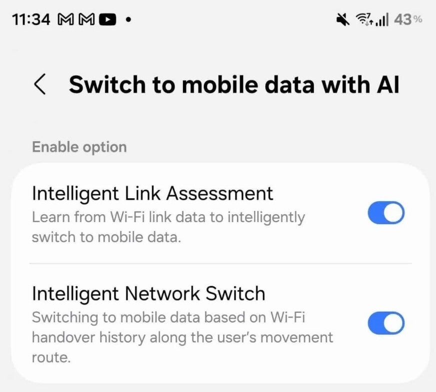 Screenshot shows new One UI 8.5 settings options.