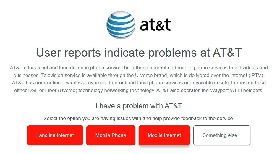 Downdetector reports that there are issues with AT&amp;amp;T&#039;s service. | Image credit-Downdetector - AT&amp;T confirms multi-state outages of broadband service due to cut fiber