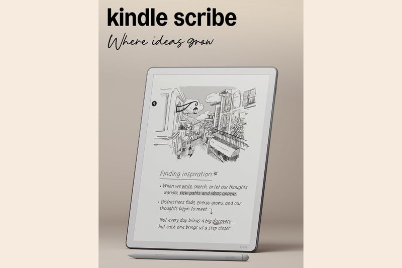 Image of the new Kindle Scribe with front light