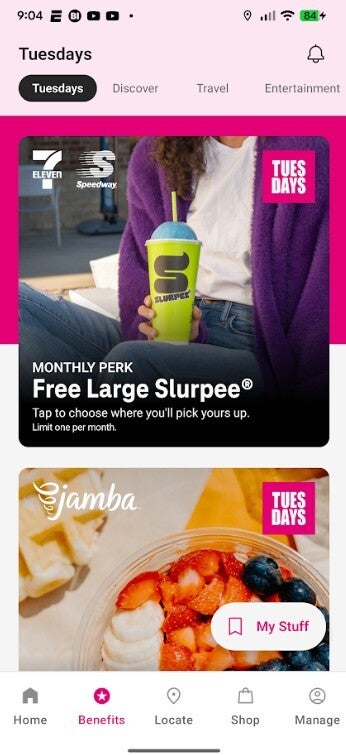 Screenshot of T-Mobile Tuesdays in the T-Life app.