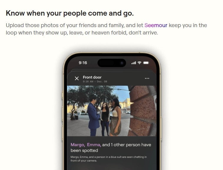 Picture of the Seemour app in action.