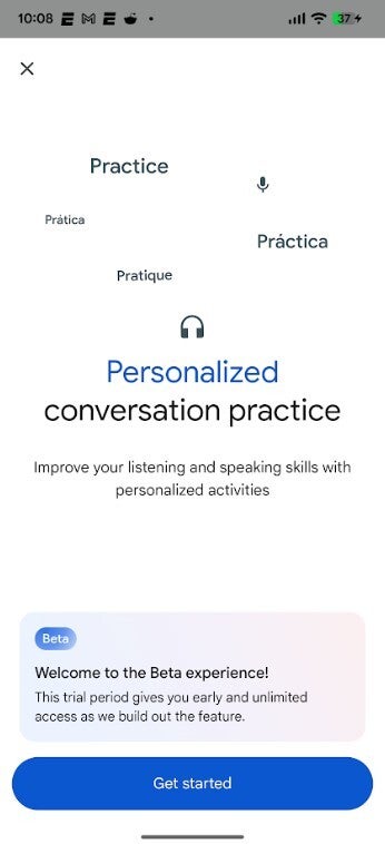 Screenshot shows new language learning feature on Google Translate.